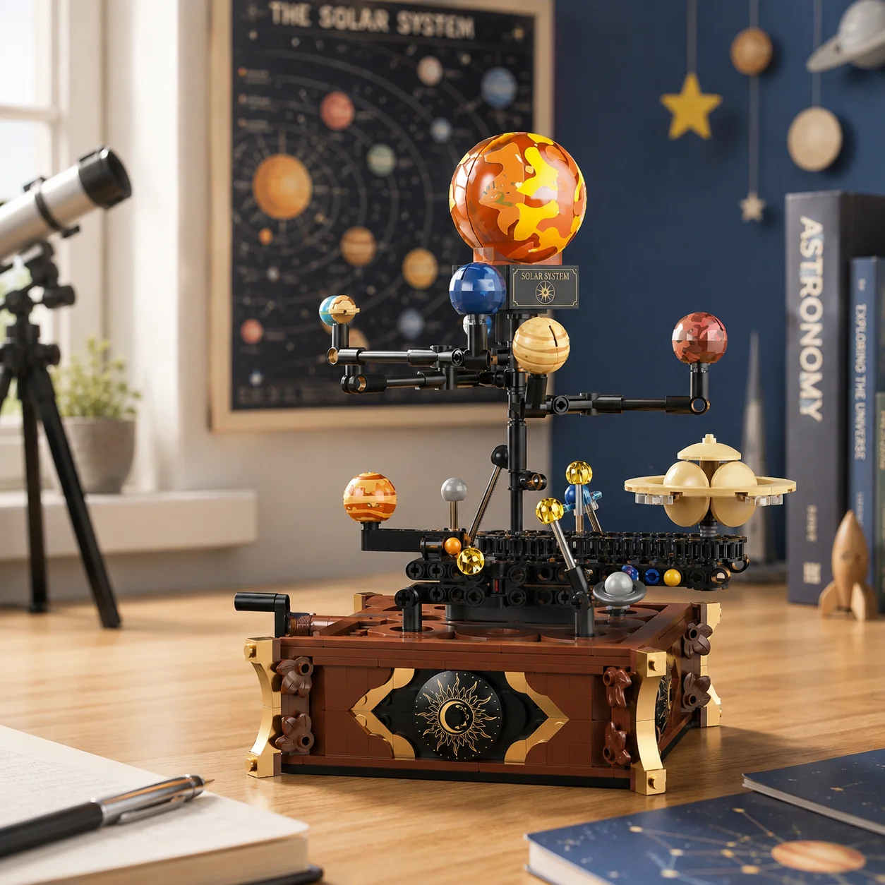 Solar System Orrery - 697 peças de Blocos de Montar