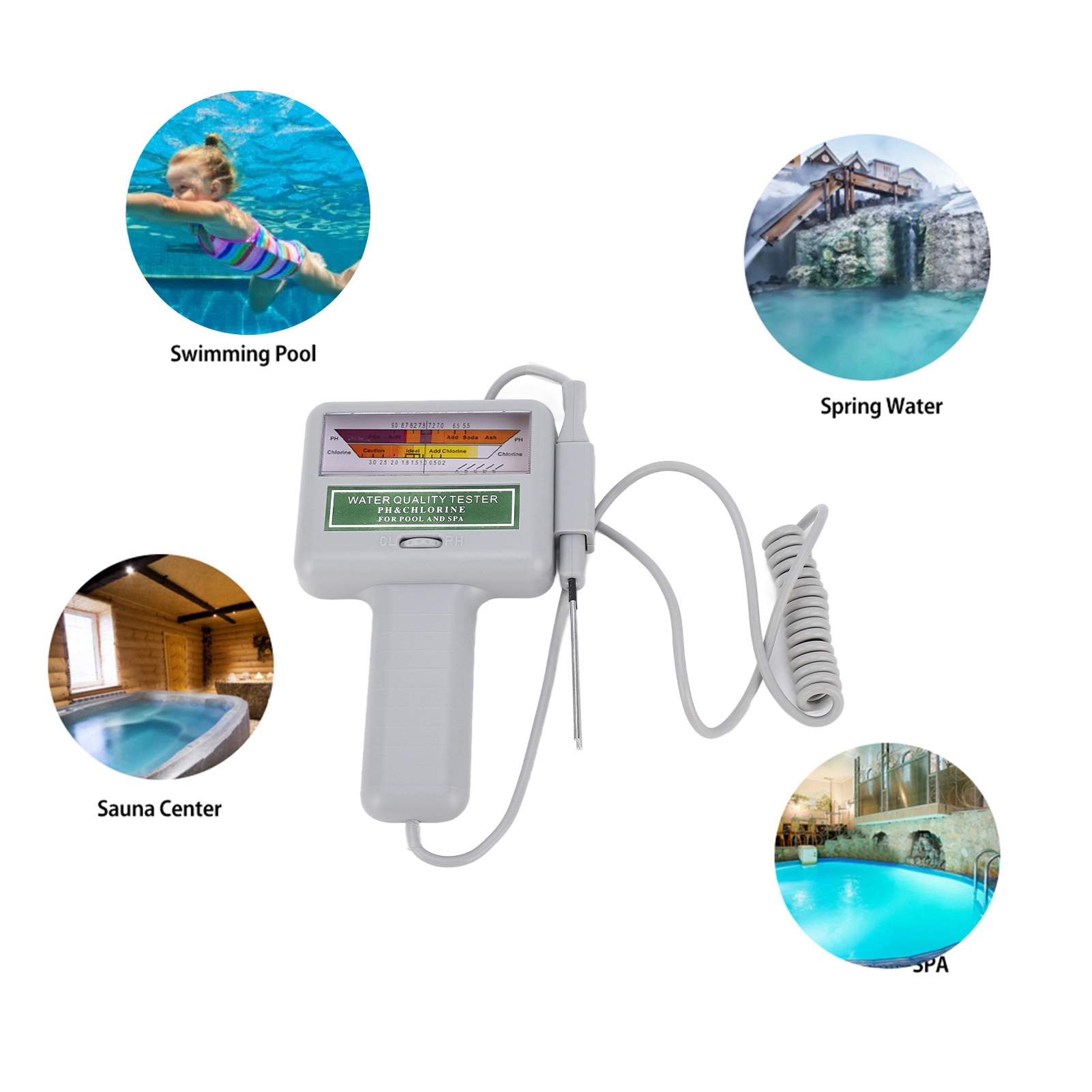 Water Testing Kit - Testador Digital de Água para Piscina,