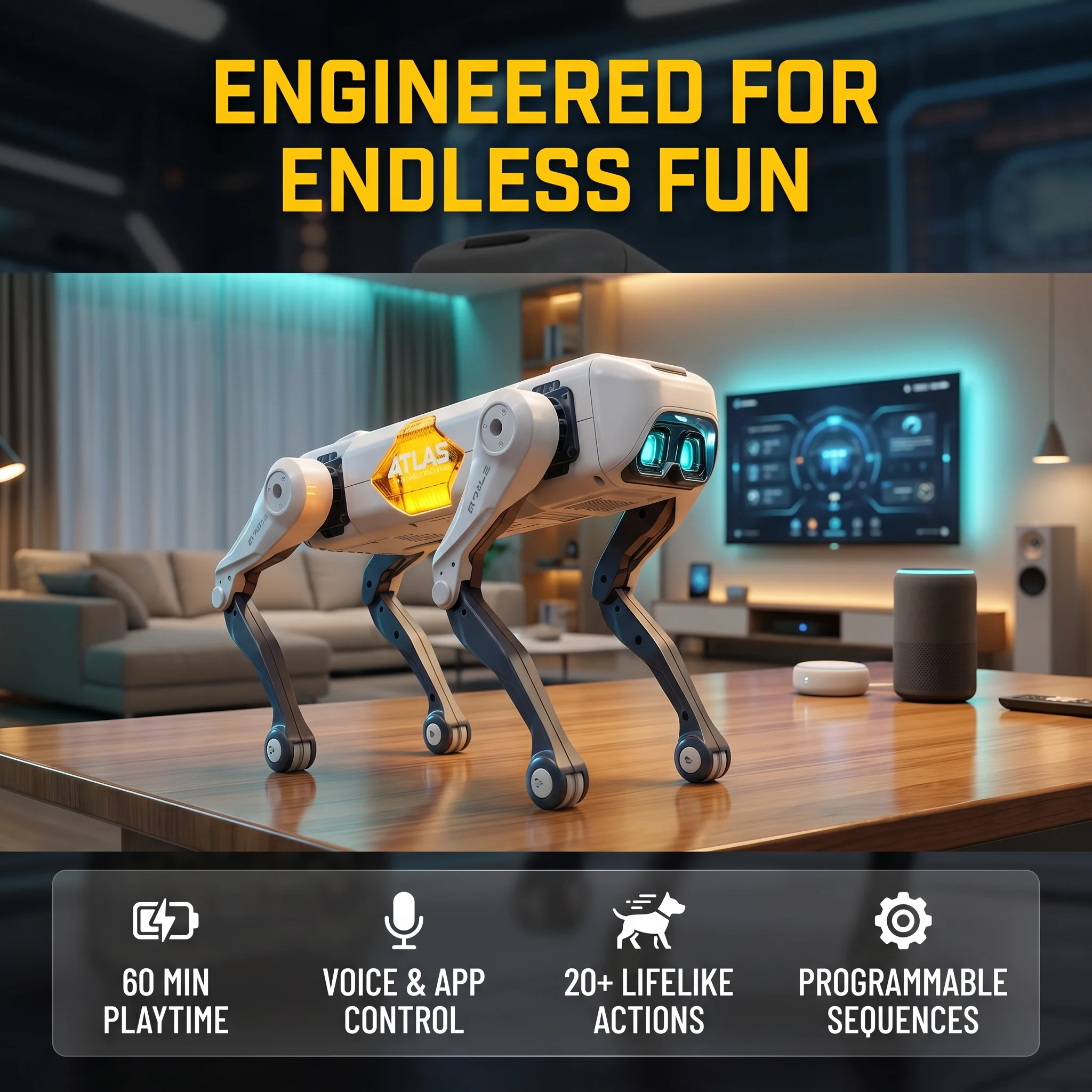 Science Robot - Cão Robô Inteligente com IA, Controle