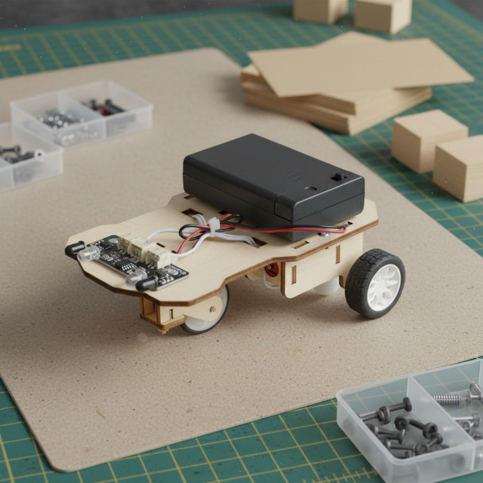 Science Robot - Kit de Veículo Inteligente de Madeira