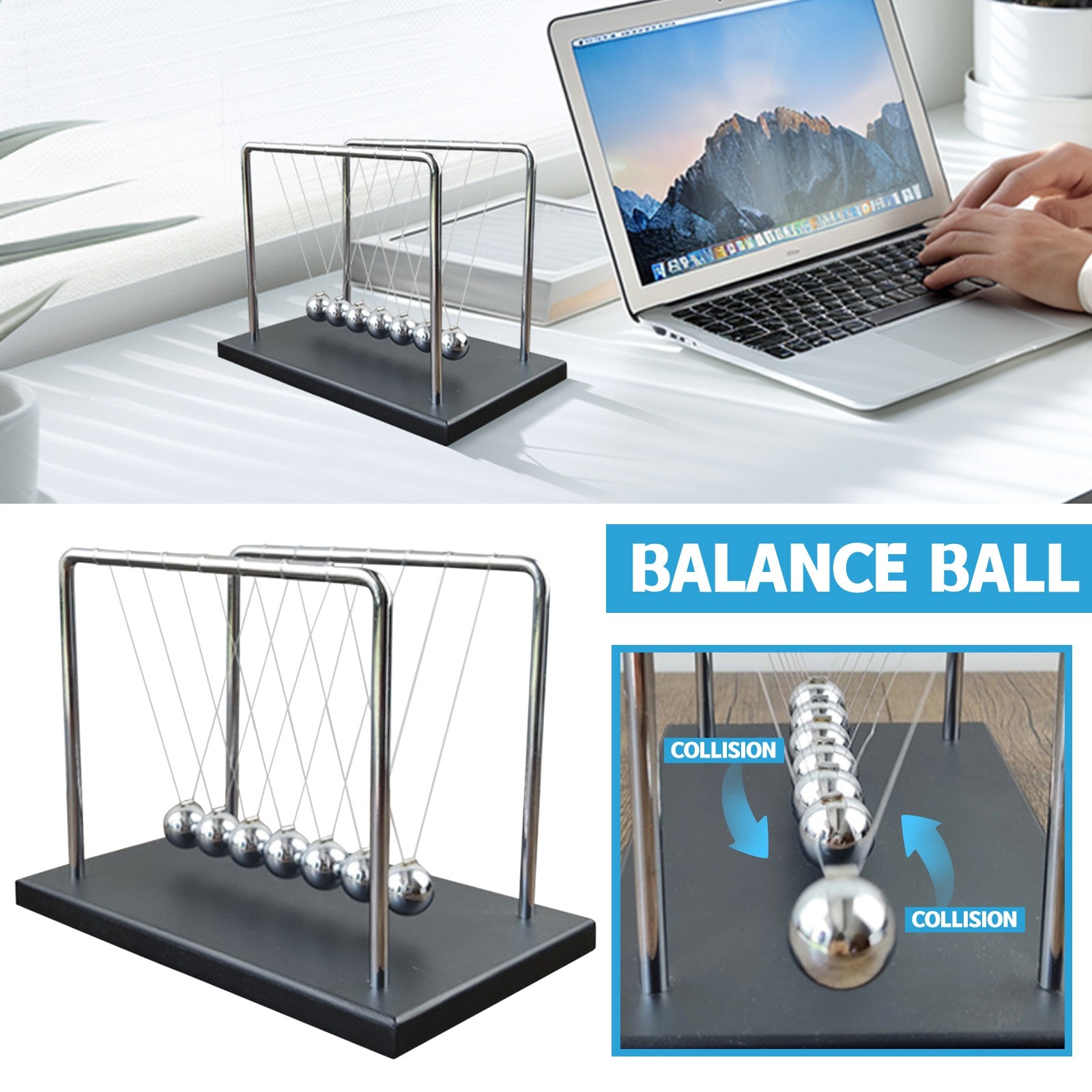 7 bolas mecânica curva newton  - Newton Cradle Large avaliação e preço